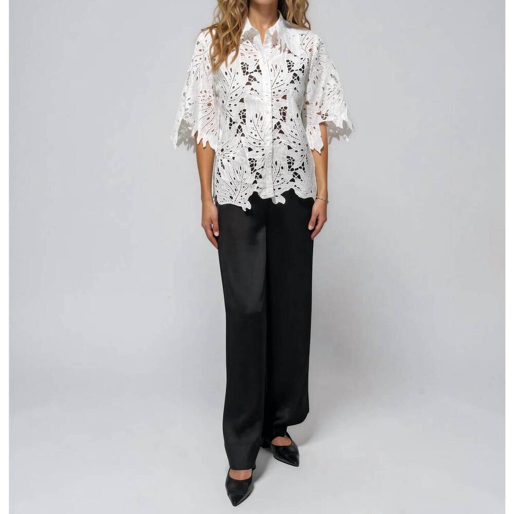 NEW CATHERINE GEE penelope relaxed silhouette blouse in white